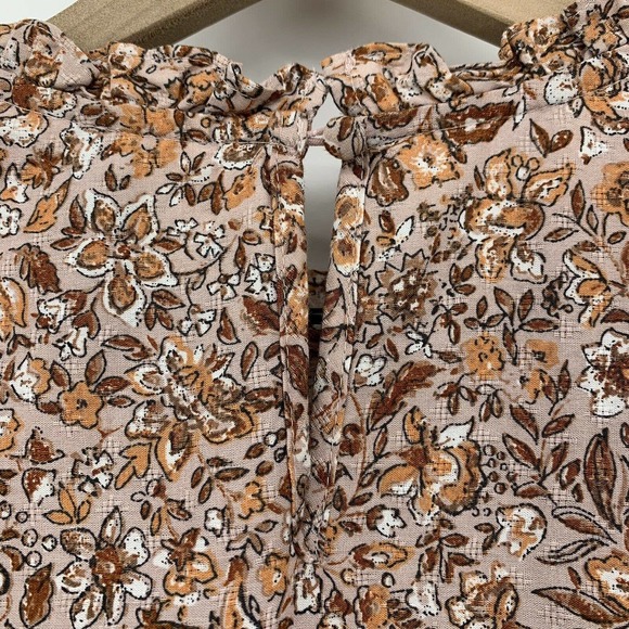 Universal Thread Midi Dress Size S Floral Ruffle Crew Neck Balloon Long Sleeve - Picture 5 of 8